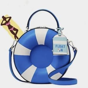 Kate Spade Pool Float Crossbody NWT Blue White Round Handbag